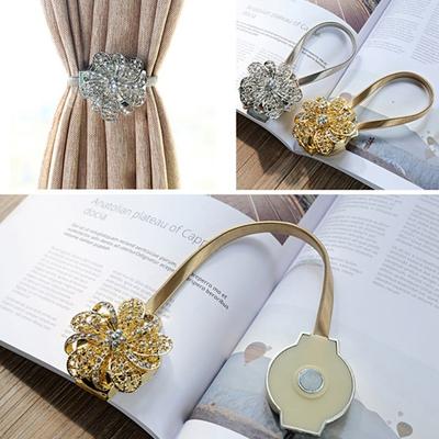 Magnetic Curtain Tie Backs Punch Free Drapes Tieback Buckle Clip Window Decor