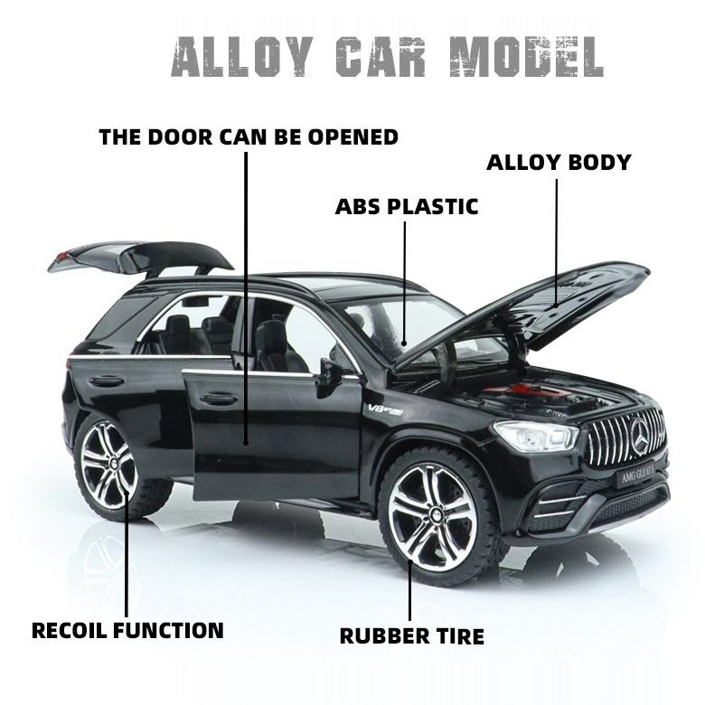 Mercedes Benz GLE 63s AMG City SUV Simulation Druckguss- und Spielzeugfahrzeuge Geräusche und Licht Rückziehauto 1:32 Legierungskollektionsmodell
