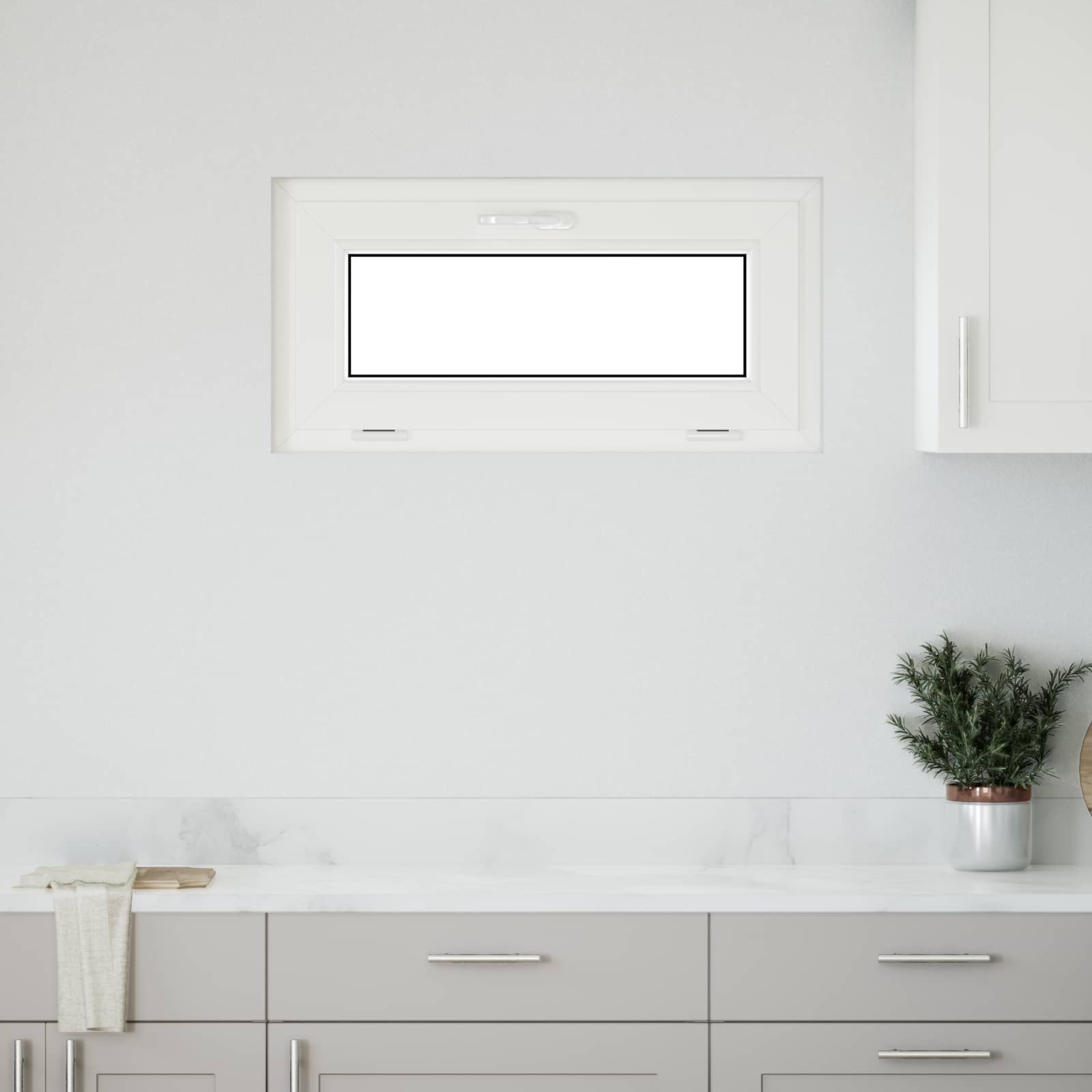 Kellerfenster RISOR 80 x 40 cm PVC und Glas Weiß