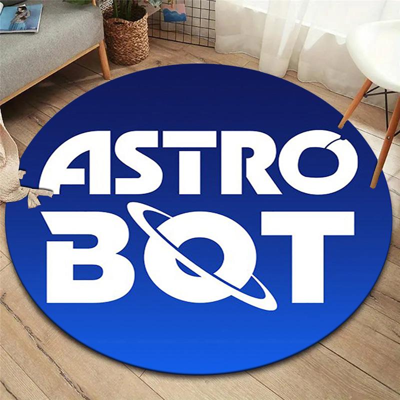 Tappeto Rotondo ASTRO BOT, Tappeto per Soggiorno Camera da Letto Divano Sala Giochi Decorazione, Tappetino Antiscivolo