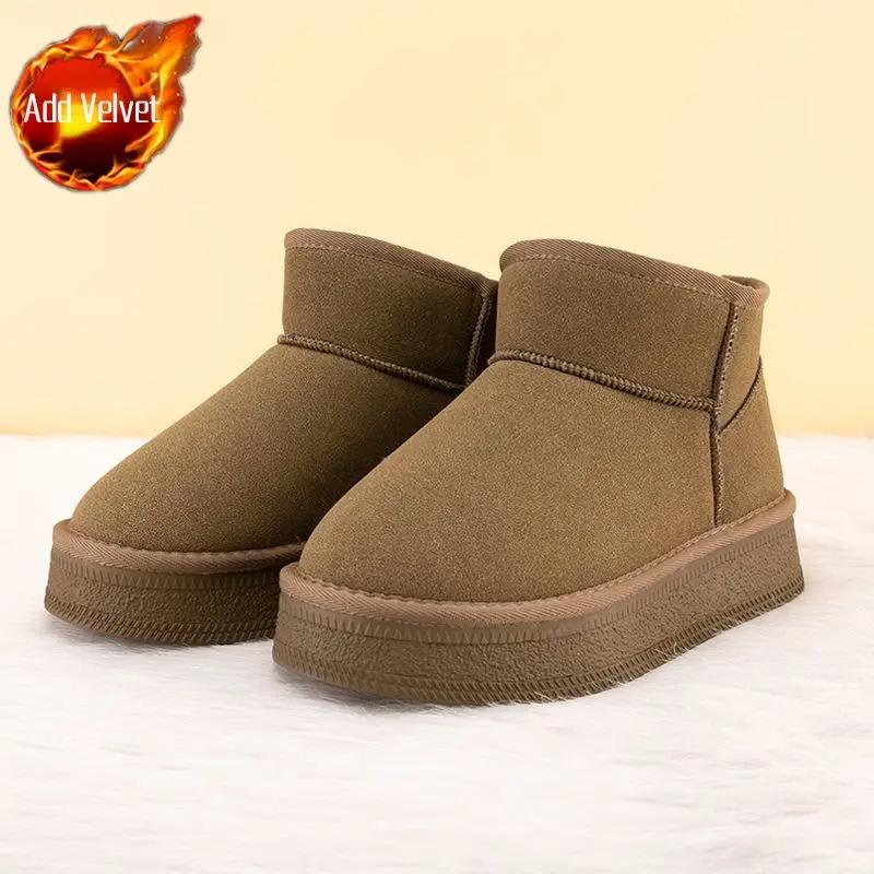 Woman Shoes Padded Snow Boots for Women Elegant With Medium Heels Plus Warm Winter Waterproof Non Slip Comfortable 2024 Novelty
