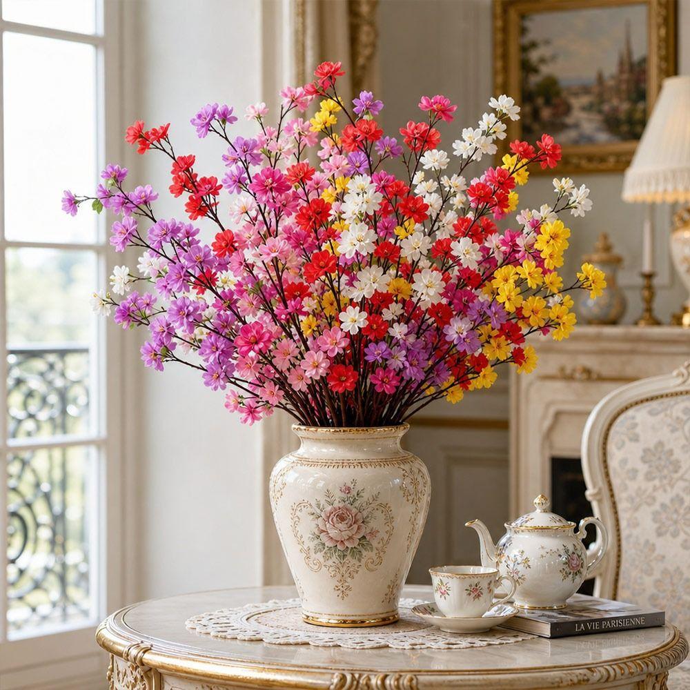 Simulation Fake Silk Flower Branch DIY Peach Blossom Branch  Home Dining Room