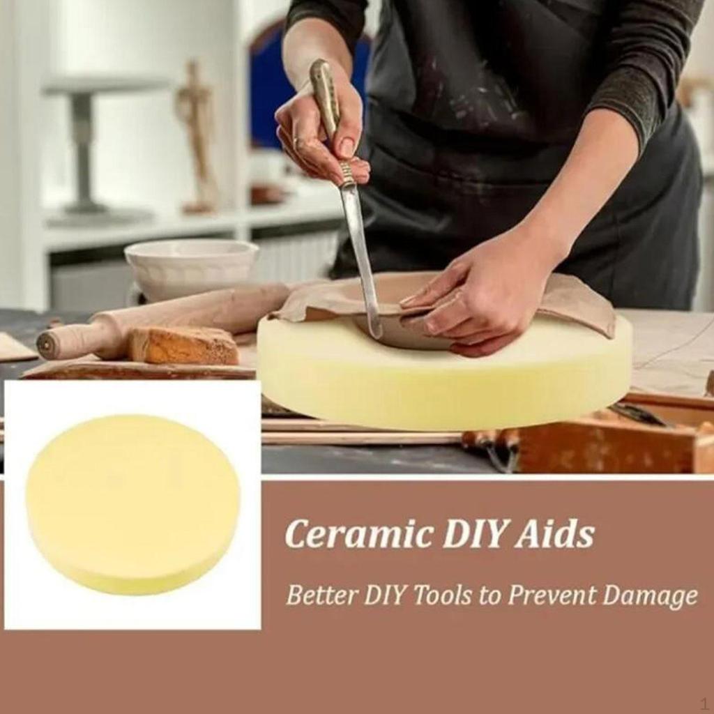 Ceramic Foam Table Runner Mat, Round, Comfortable Support Sponge Cushions, Pottery Tool for DIY