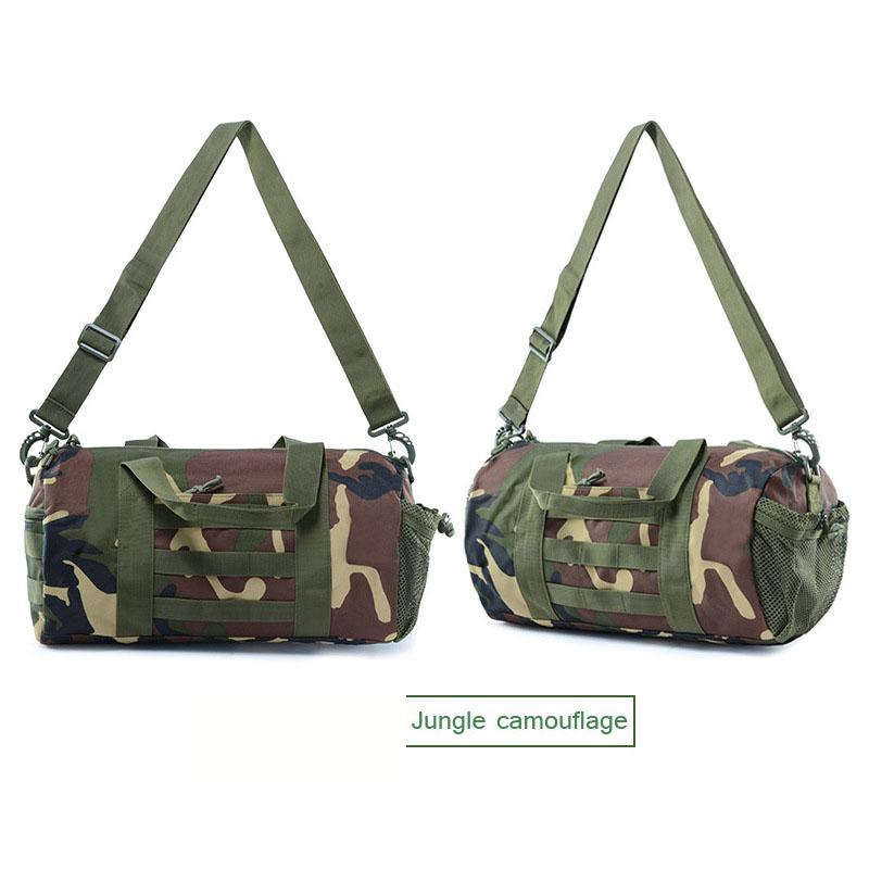 Outdoor Round Camouflage Backpack Military Hiking Bag Sports Attack Tactical Cylindrical Shoulder Bag High Capacity Handbag