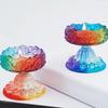 Suport de lumânare Lotus din rășină epoxidică cu picături de cristal DIY, oglindă, formă de silicon