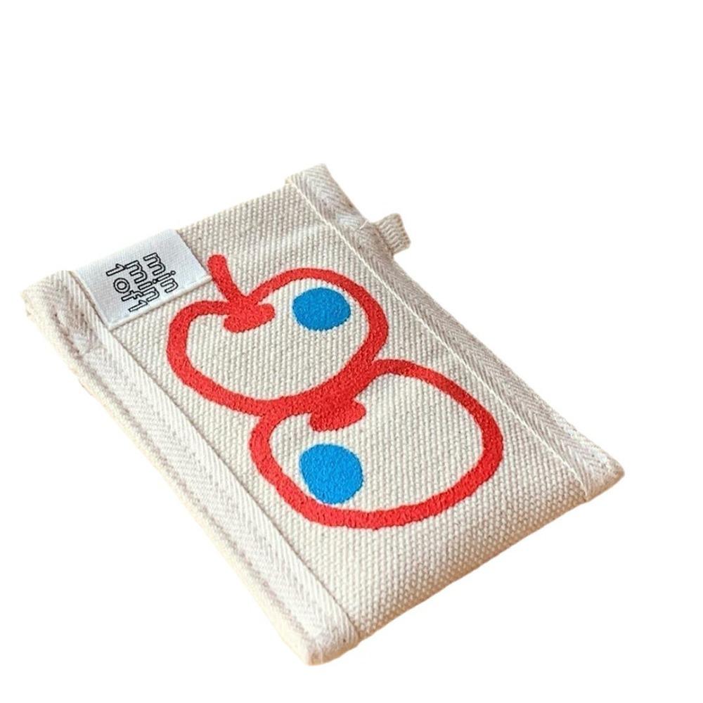 

Kawaii Cartoon Doodle Wallet Double Layer Tulip Graffiti Card Holder Portable Coin Pouch Outdoor красный