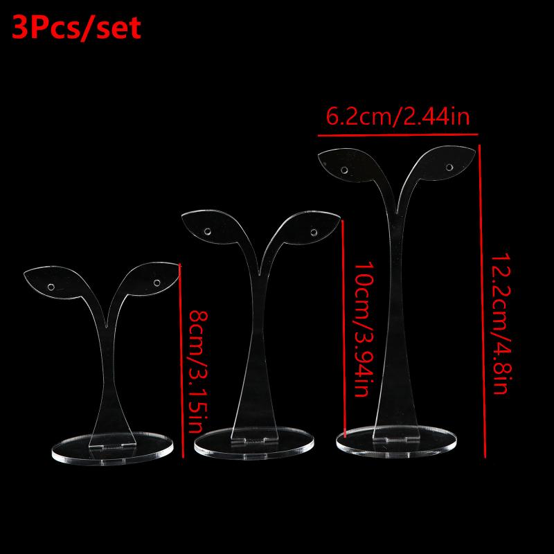 3Pcs/set Clear Acrylic Earring Display Stand Transparent Stud Dangle Earrings Display Rack For Jewelry Showcase Organizer Holder