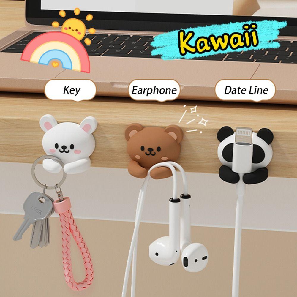 Cute Animal Design Cable Clip Self-Adhesive Cord Winder Clip Strong Adhesive Cable Holder  USB