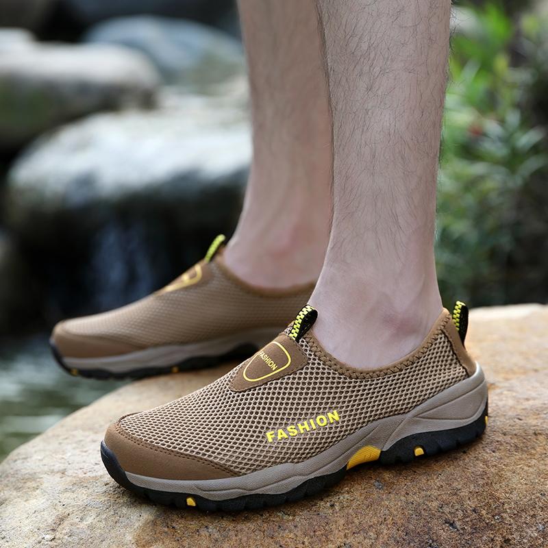Men's Quick Drying Sandals 2025 Outdoor Sliding Breathable Mesh Shoes Unisex Ankle Sandals Hiking and Mountaineering Summer