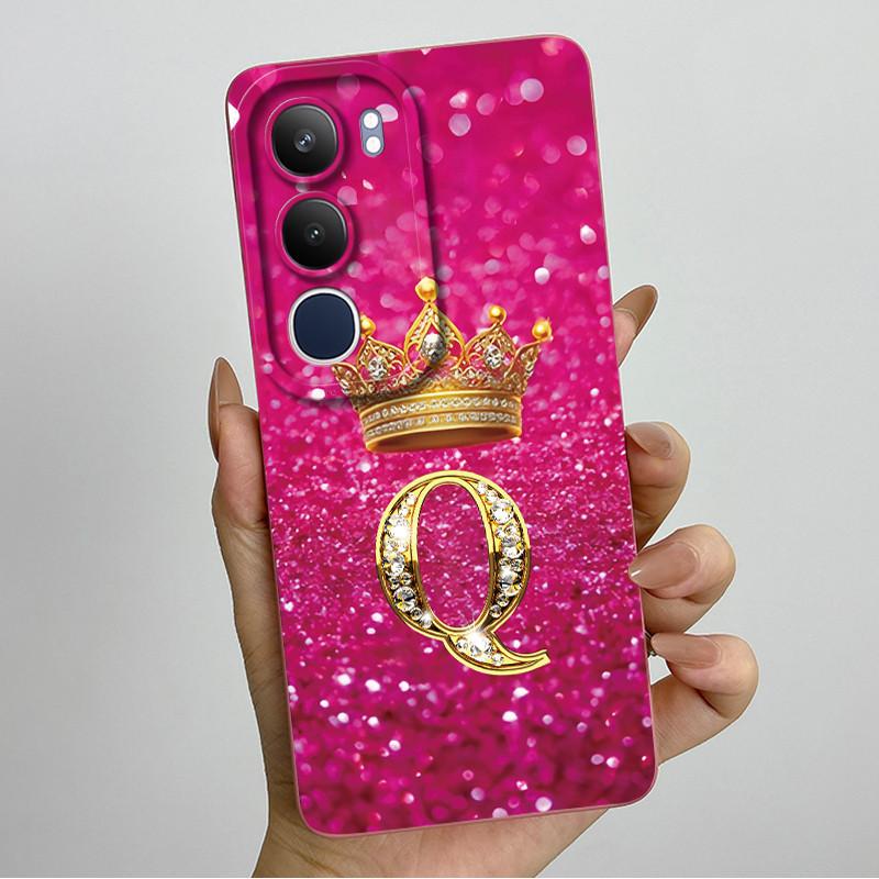 Pro Vivo Y19s 4G Pouzdro Koruna Počáteční Písmeno Měkký Silikonový Ochranný Zadní Kryt Pro Vivo V2419 Coque pro VivoY19S Y 19 s Fundas