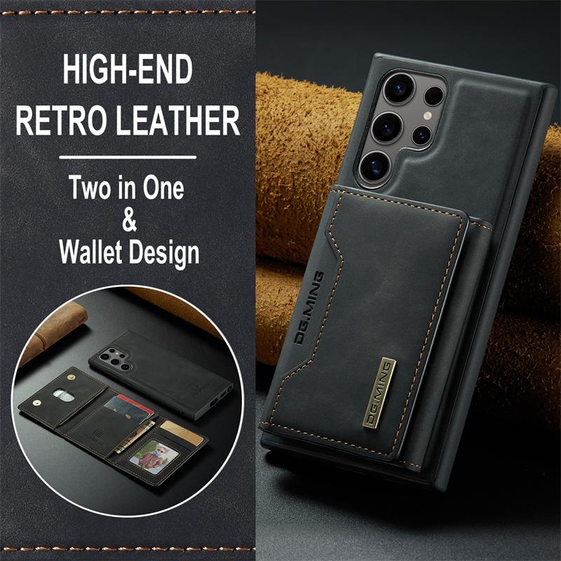 Luxury Magnetic Leather Phone Cover With Card Holder 2 In 1 Detachable Wallet Case for Samsung S26 S24 S22Ultra S23 Plus S25 S21