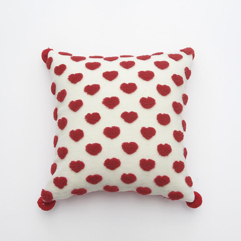 

Red Love Bedside Pillowcase Simple Style Pillow Cushion Cover Three-dimensional Sofa Living Room Soft Pillowcase 45 * 45 (excluding core)