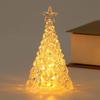 Mini Christmas Tree Night Light Transparent Acrylic Luminous Desktop Decor Small Gift Home Decoration