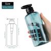 Segbeauty Shampoo Bottle Dispenser, Light Blue, Set of 3, 500ml, Large Capacity, Black, Round, Leak-Proof, Refillable, Stylish, for Bathroom, Washroom
