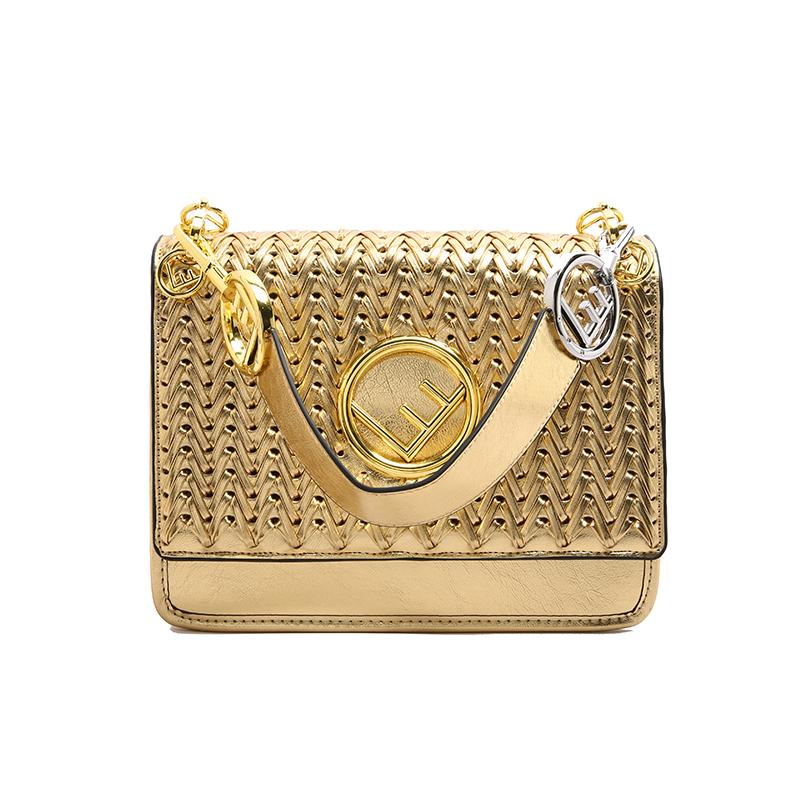 New French Fashion Clamshell Premium Sense Portable Shoulder Crossbody Woven Small Square Bag