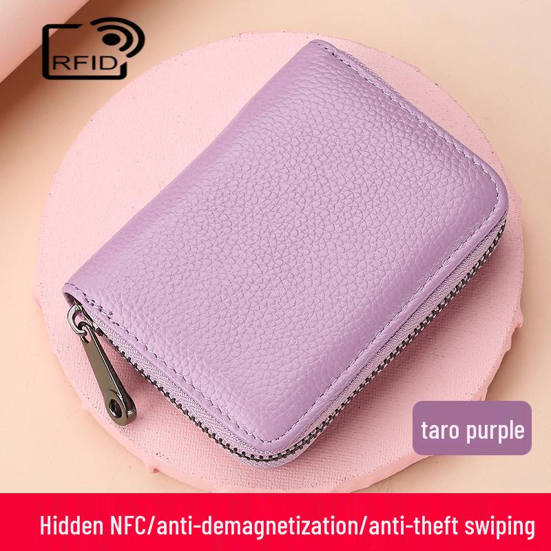 Genuine Leather Multi-Card Holder for Men & Women with Customizable Slots