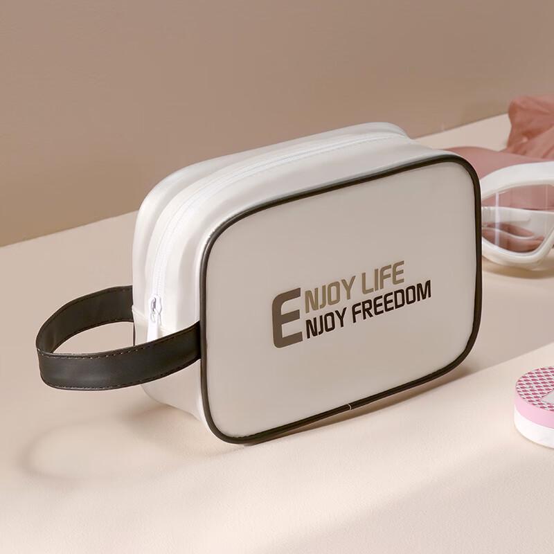 Xinqin Translucent Frosted Travel Cosmetic Bag Small