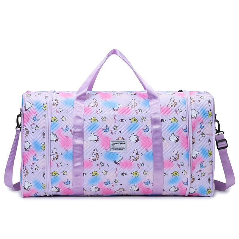 Folding Extended Children's Student Large-capacity Bedding Storage Bag Dry Wet Separation Sports Gym Bag Can Be Used To Pull Rod