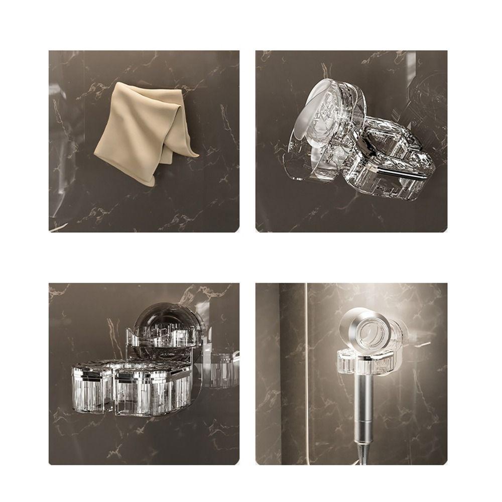 Rotatable Hair Dryer Storage Bracket Plastic Hair Dryer Rack Light Luxury Blow Dryer Holder  Home