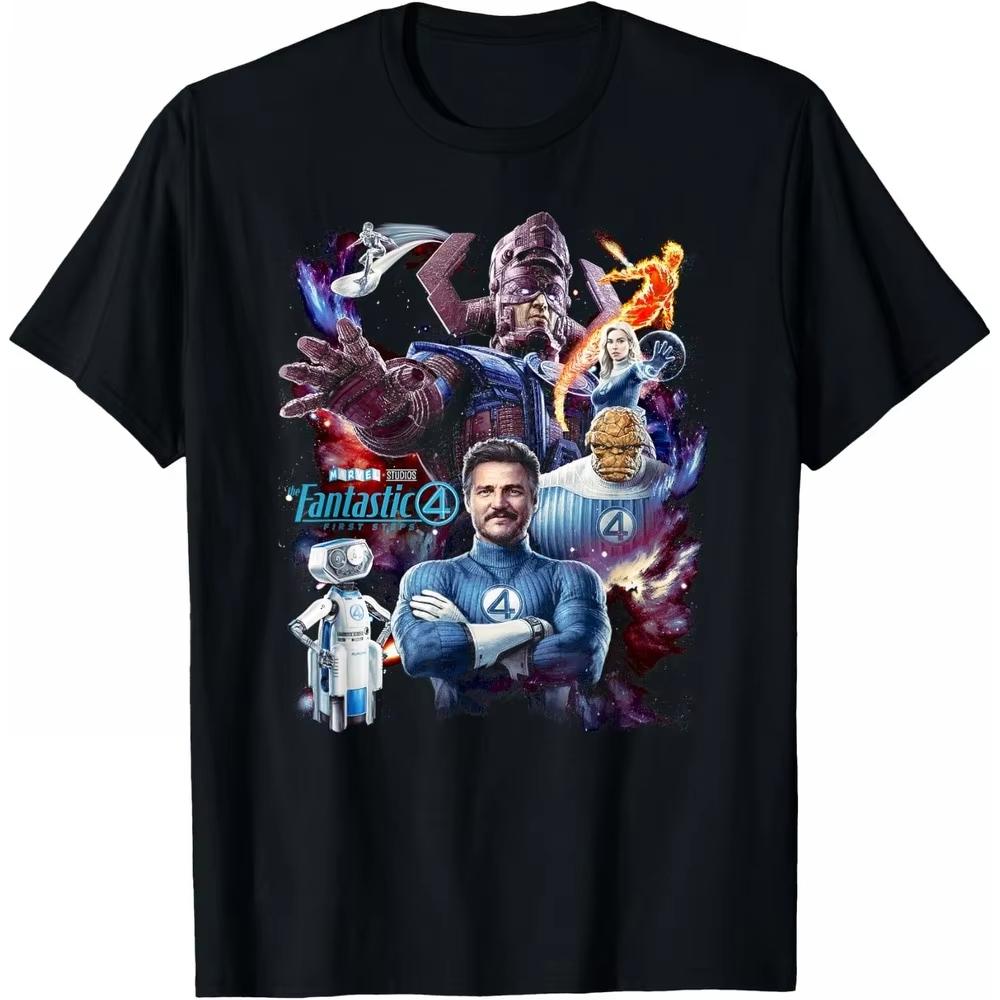 

New Fantastic Four Full Team Marvel TShirt Unisex Galaxy Style All Season Cotton Classic Fit Crew Neck Daily Top for Adult Fans M