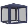 Party Tent with 4 Mesh Side Walls Blue 2.5 X 2.5 M HDPE