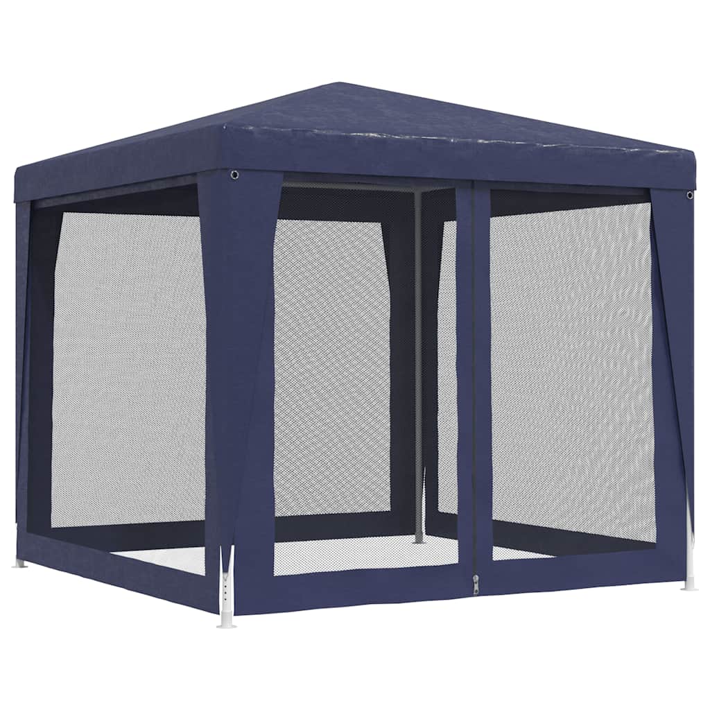 Party Tent with 4 Mesh Side Walls Blue 2.5 X 2.5 M HDPE