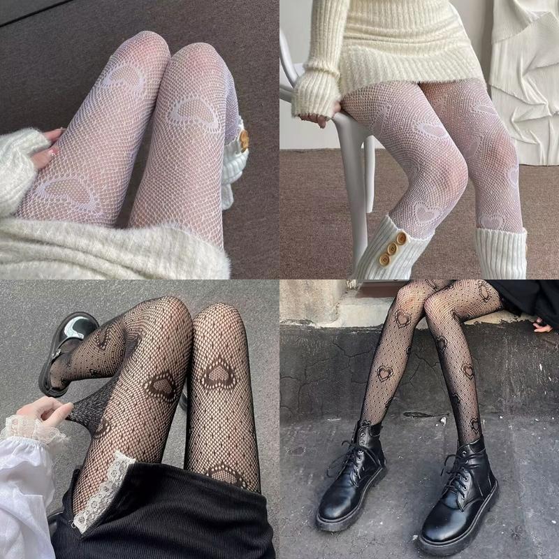 Women Lace Patterned Fishnet Tights High Waist Fishnets Leggings Net Stockings Pantyhose Thigh High Stockings Hosiery