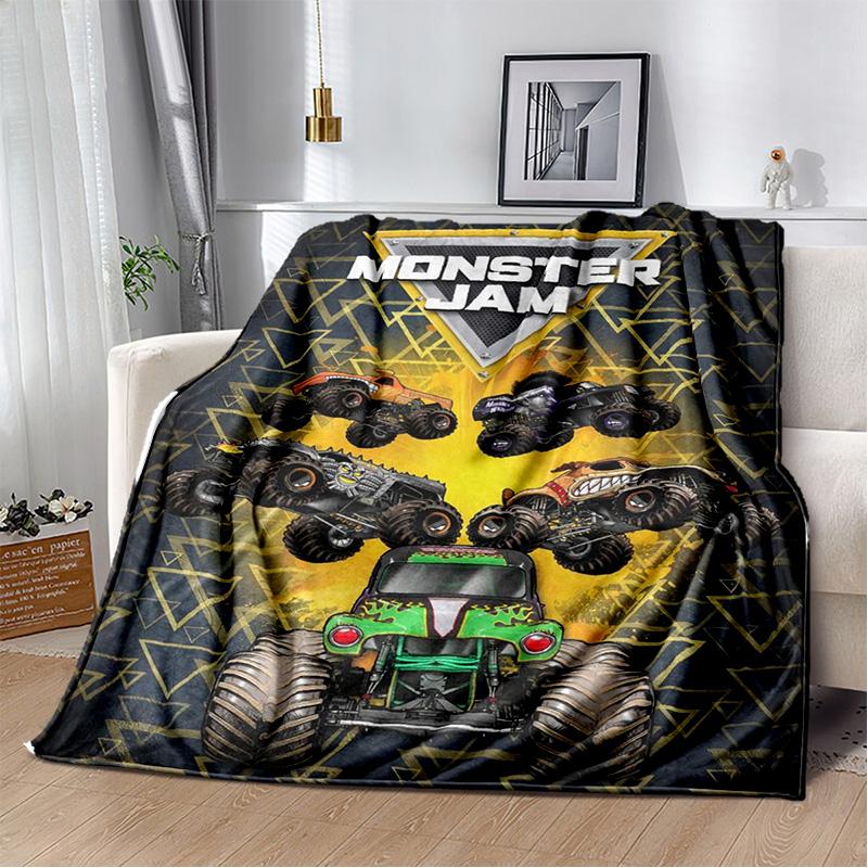 M-Monster Jam Grave Digger Truck Sofa Blanket Lightweight Warm Insulation Blanket Bed Office Car Knee padsThrow Blanket