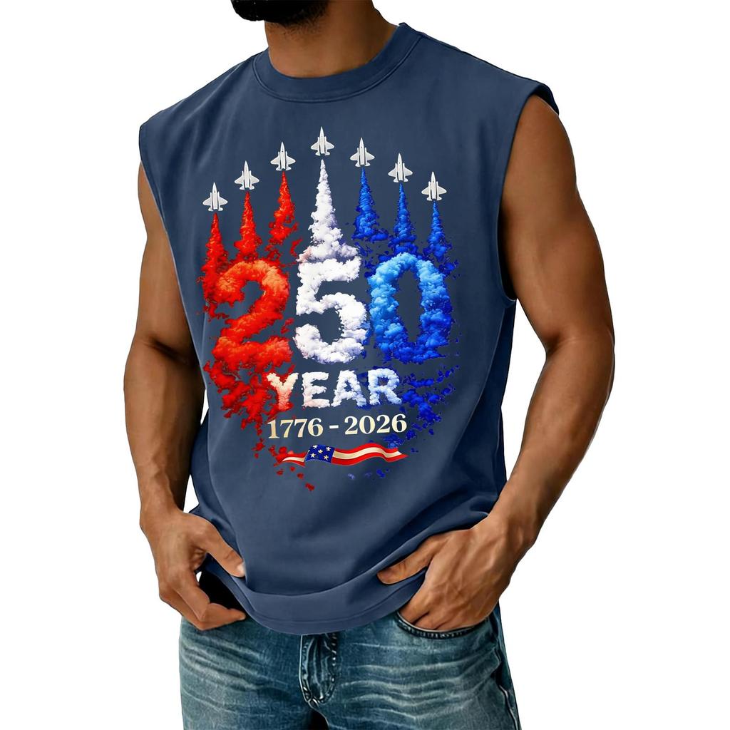 Men's Casual Independence Day Printed Tank Top
