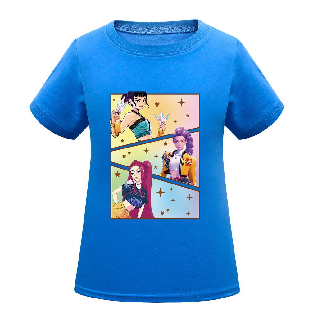 Kids Girls Anime Cartoon K-POP Rumi Zoey Mira Printed Casual Short Sleeves T-Shirt Top