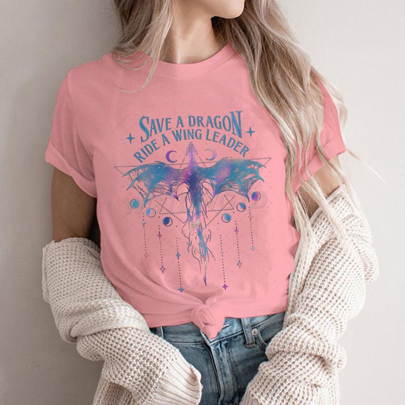 New Spring Onyx Storm Tshirt Women Short Sleeve Save A Dragon Ride A Wing Leader Basic Shirt Vintage Dragon Fashion Tshirt