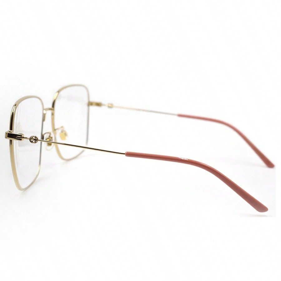 Gucci GG0445O 001 Oversized Square Gold Metal Eyeglasses for Women