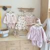 Children's Unisex Snow Grain Velvet Winter Pajama Set - Thickened Warm Baby Cardigan and Pants