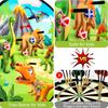 Dinosaur Dart Board Toys for Kids Sticky Balls Indoor Outdoor Games Dinosaur Birthday Party Supplies Stocking Stuffers for Boys