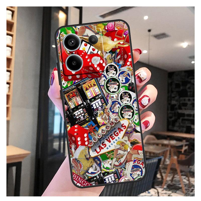 Las Vegas Casino Poker Case For Xiaomi Redmi Note 13 12 11 9 10 Pro 9S 10S 11S 12S Redmi 13 12 10C 12C 13C Coque