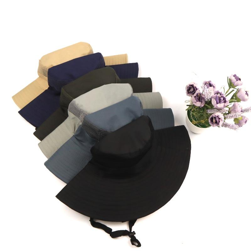 Men's beach fishing hat bucket hat labor insurance net hat sun hat beach sunscreen sunshade basin hat cloth hat