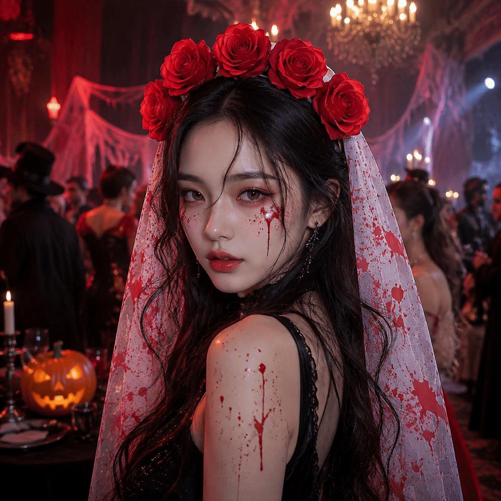 Gothic Style Rose Flowers Headdress Vintage Cosplay Headdress Holiday Dress Up