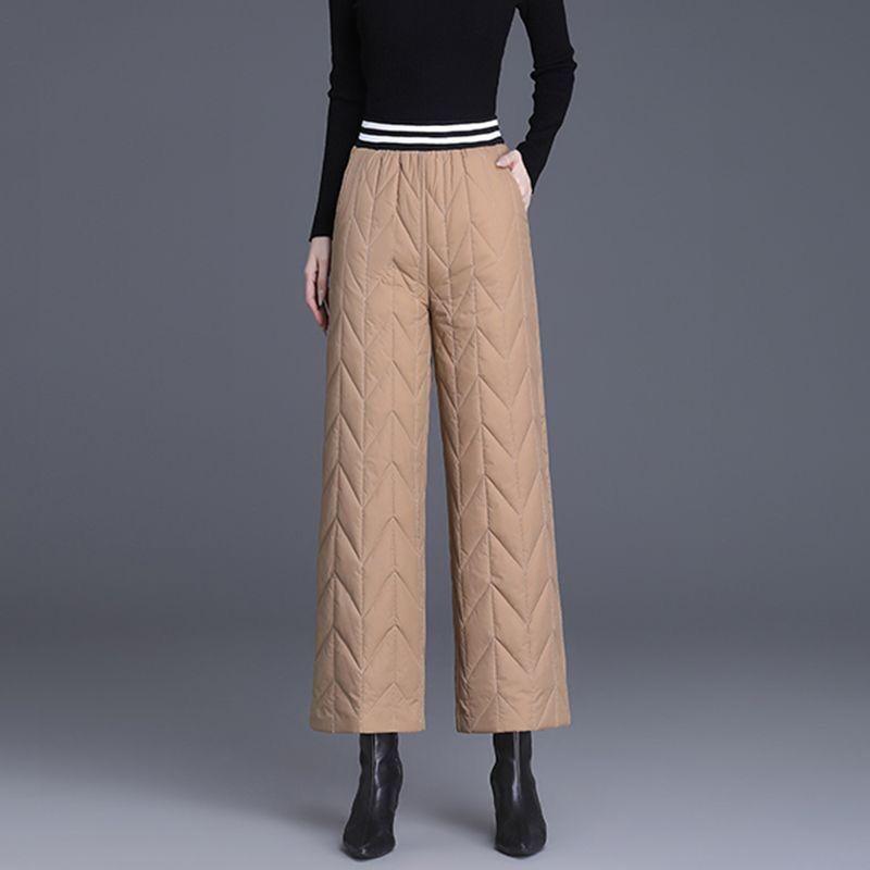 

Модные и удобные широкие брюки для женщин, идеально подходящие для зимы 5XL шампанского