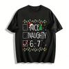 Lustiges Weihnachten Nett Unartig 6-7 Checkbox Feiertagsgrafik Oberteil Reines Baumwoll-T-Shirt