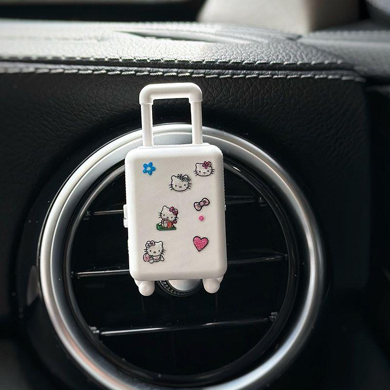 

Car Interior Accessories New Raincoat Panda Flower Car Air Freshener Car Vent Decoration Women s Aroma Diffuser Stone Gift White Suitcase Floral tone