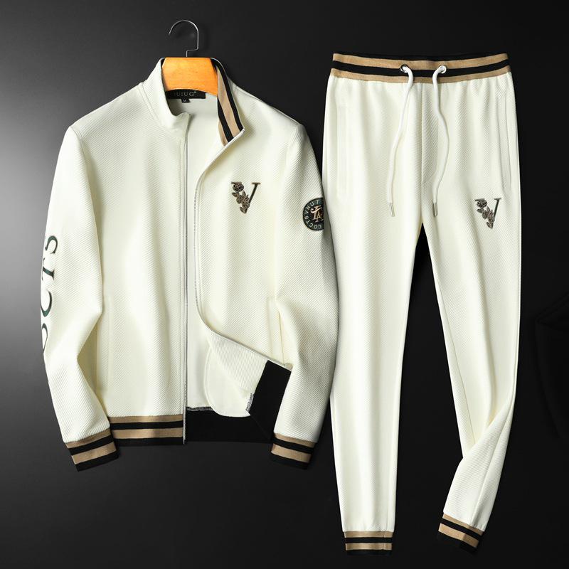 

Мужская вышитая куртка с воротником-стойкой и повседневный костюм на весну/осень M