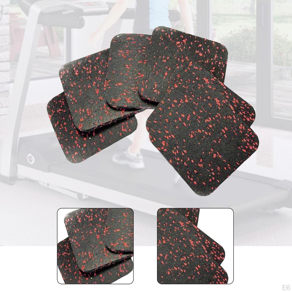 6 Anti-vibration Running Mats, Rubber Pads for Exercise Equipment, Static Pads.