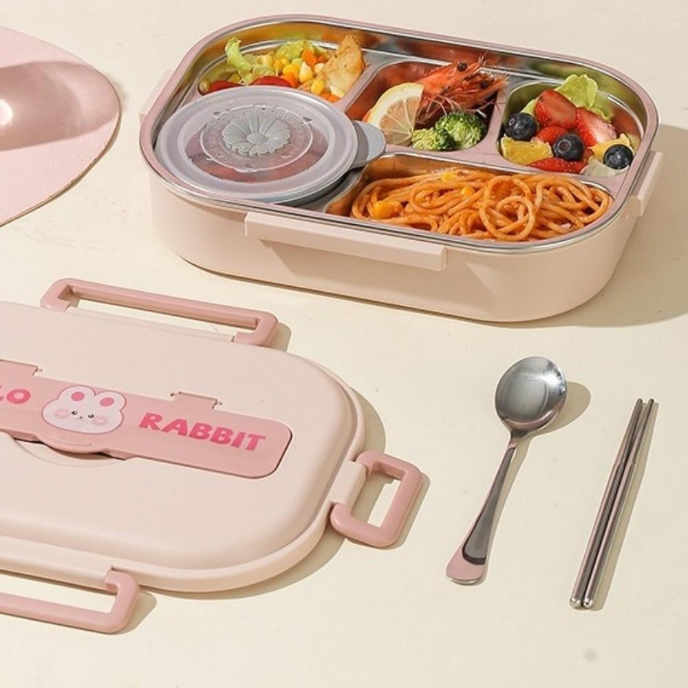 Leakproof Stainless Steel Lunch Box Cartoon Food Storage Box Sealed Food Container  Lunch Use