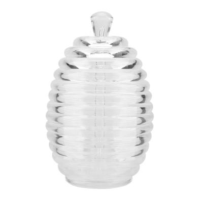 Borcan Transparent pentru Miere în formă de stup, 265ml, cu Băț Picurător pentru Depozitarea și Porționarea Mierii