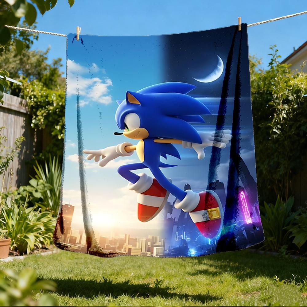 

1pc Sonic Racing Outdoor Personalized Flannel Blanket, Soft, Lightweight Personalized Flannel Blanket, Digital Printing, 80x120cm