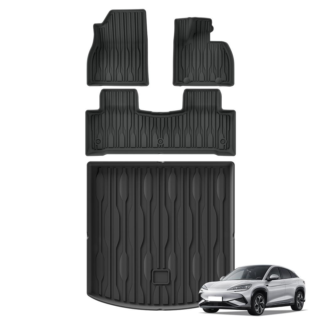 RHD for BYD Sealion 7 EV Model 2024 2025 TPE 3D Car Floor Mats Cargo Liner Pad Waterproof All Weather Accessories Black