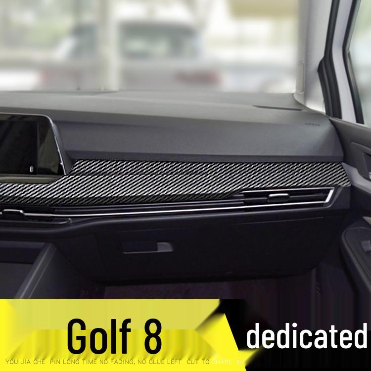 Compatible with 2021 VW Golf 8th Gen Interior Mod: Carbon Fiber Center Console & Door Protection Stickers