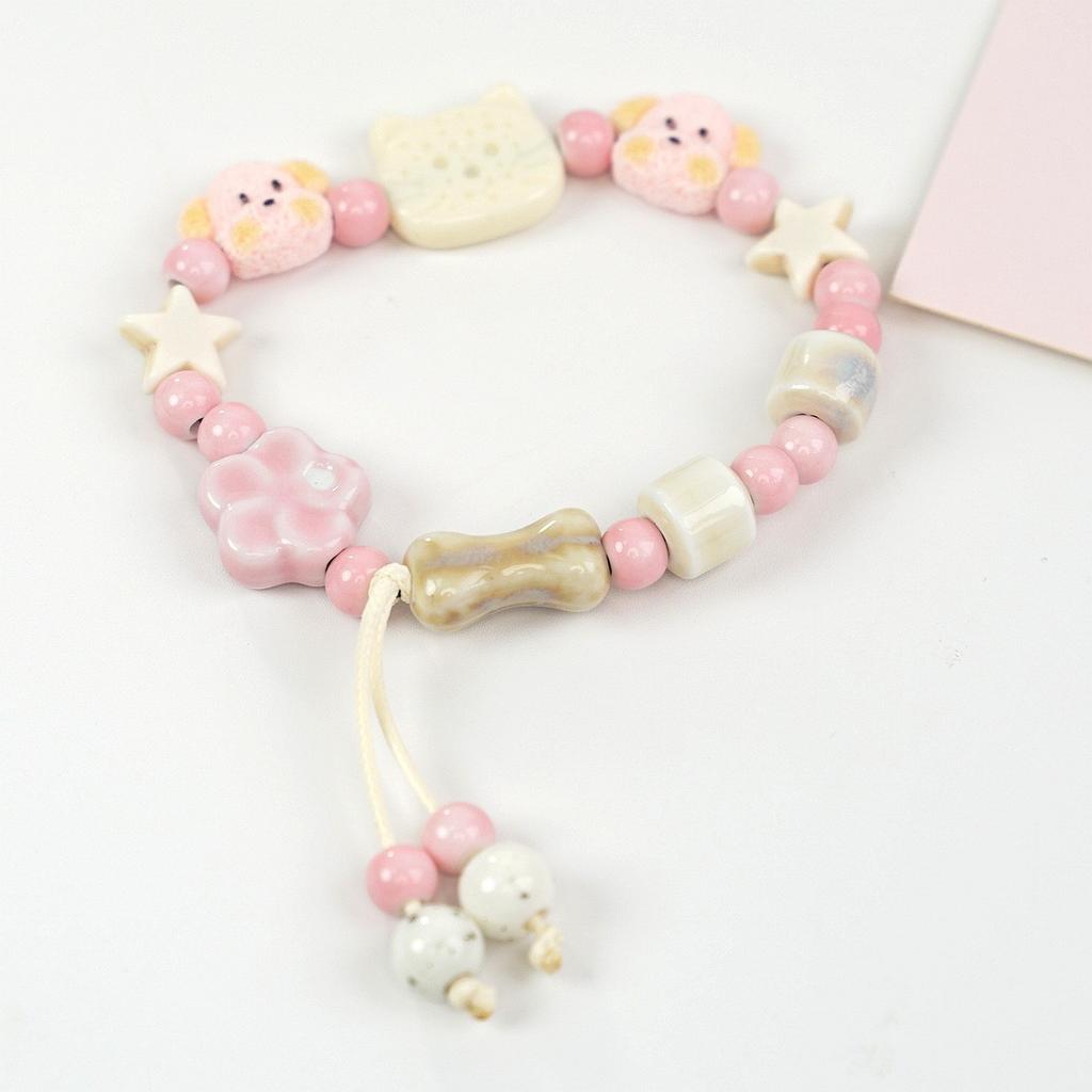 Ceramic beaded bracelet small fresh ancient style national style simple bracelet summer