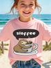 Boys Girls Kids T Shirt Sloffee Sloth Coffee Hug Graphic Tee Family Matching Short Sleeve Top Cute Cartoon Animal Beach Casual