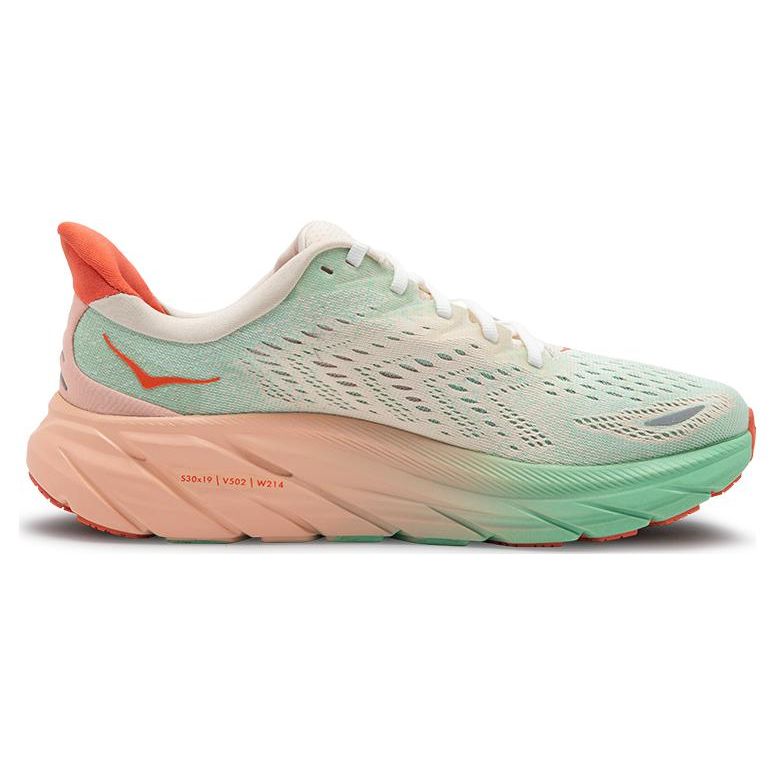 Hoka One One Clifton 8 Versatile Comfortable Fabric Slip-Resistant Durable Low-Top Casual Running Shoes Women Sneaker Pink Green 1119394-SGAS